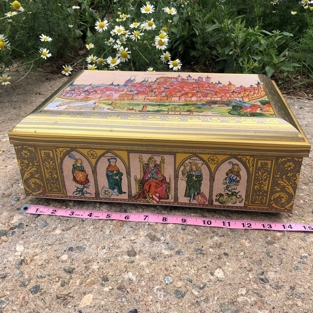 Vintage Lebkuchen Schmidt Biscuit Tin - German Treasure Chest